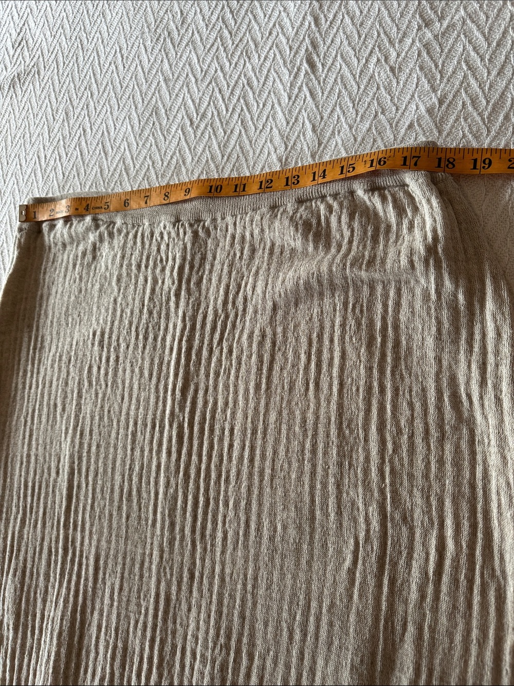SPANNER linen cotton neutral Beige Ribbed Knit Maxi Skirt slit minimalist beach - Picture 6 of 11
